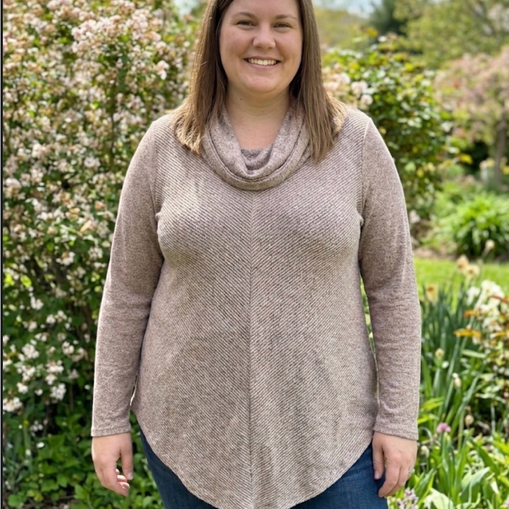 Iz Byer Women's Cowl Neck Sweater - Taupe